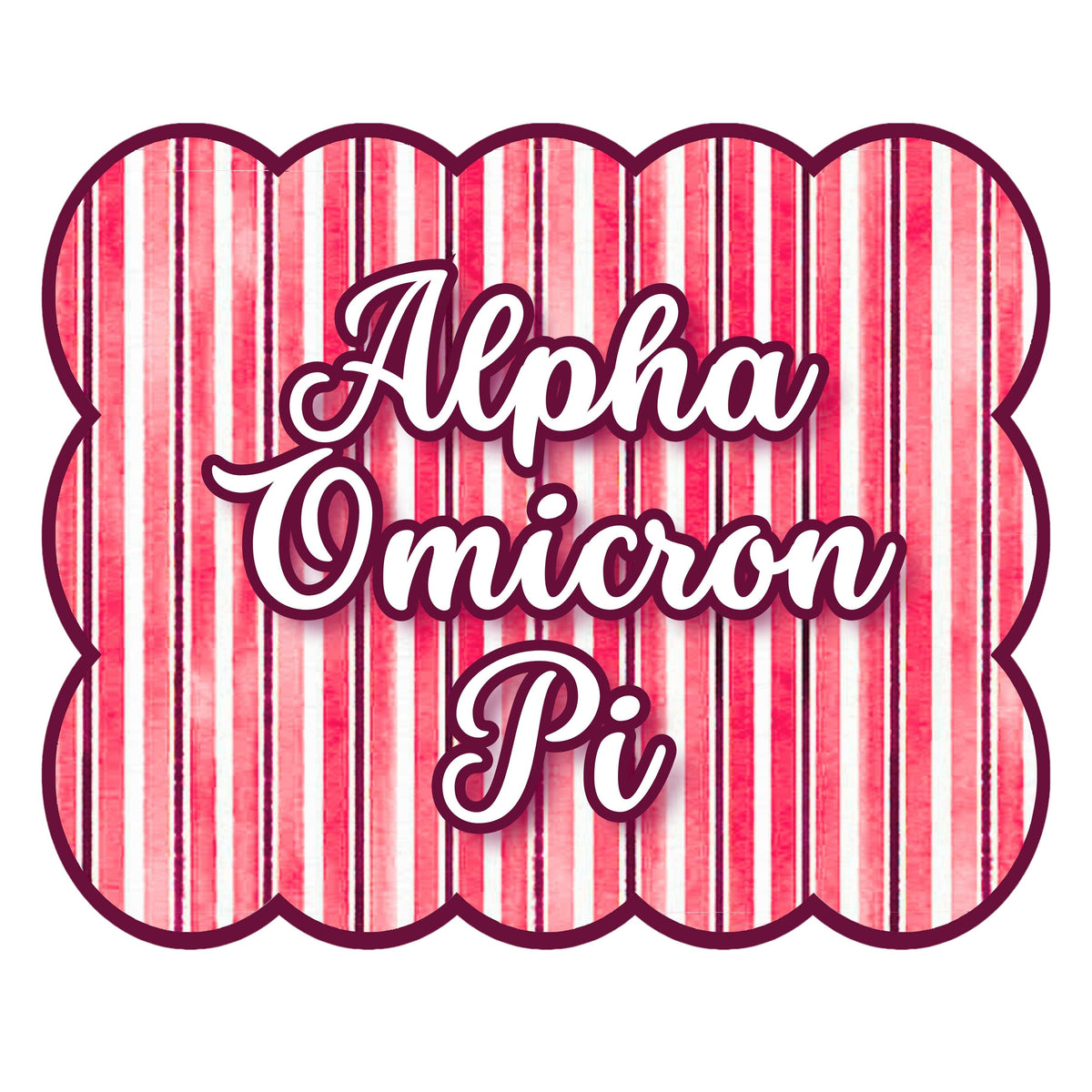 Alpha Omicron Pi Signature Stripe Door Hanger