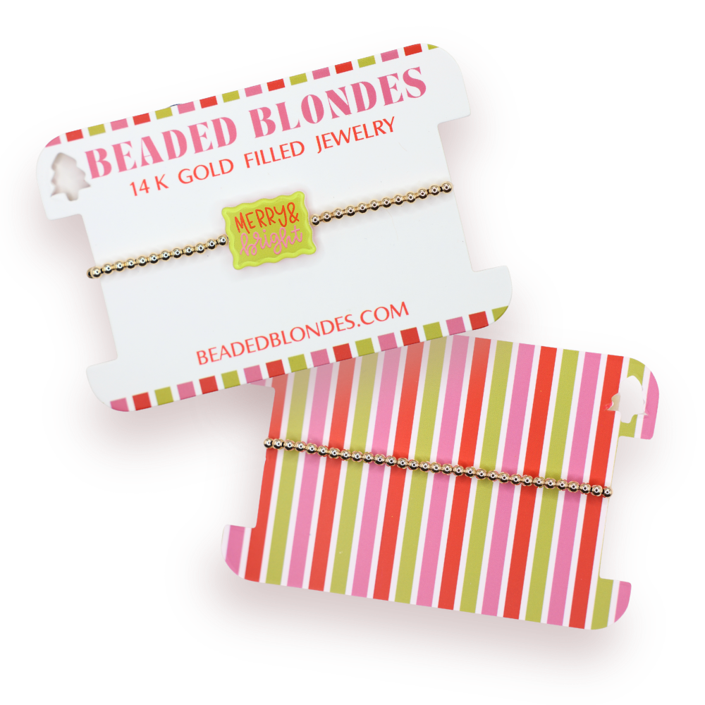Merry & Bright Flip Block Bracelet on Gold