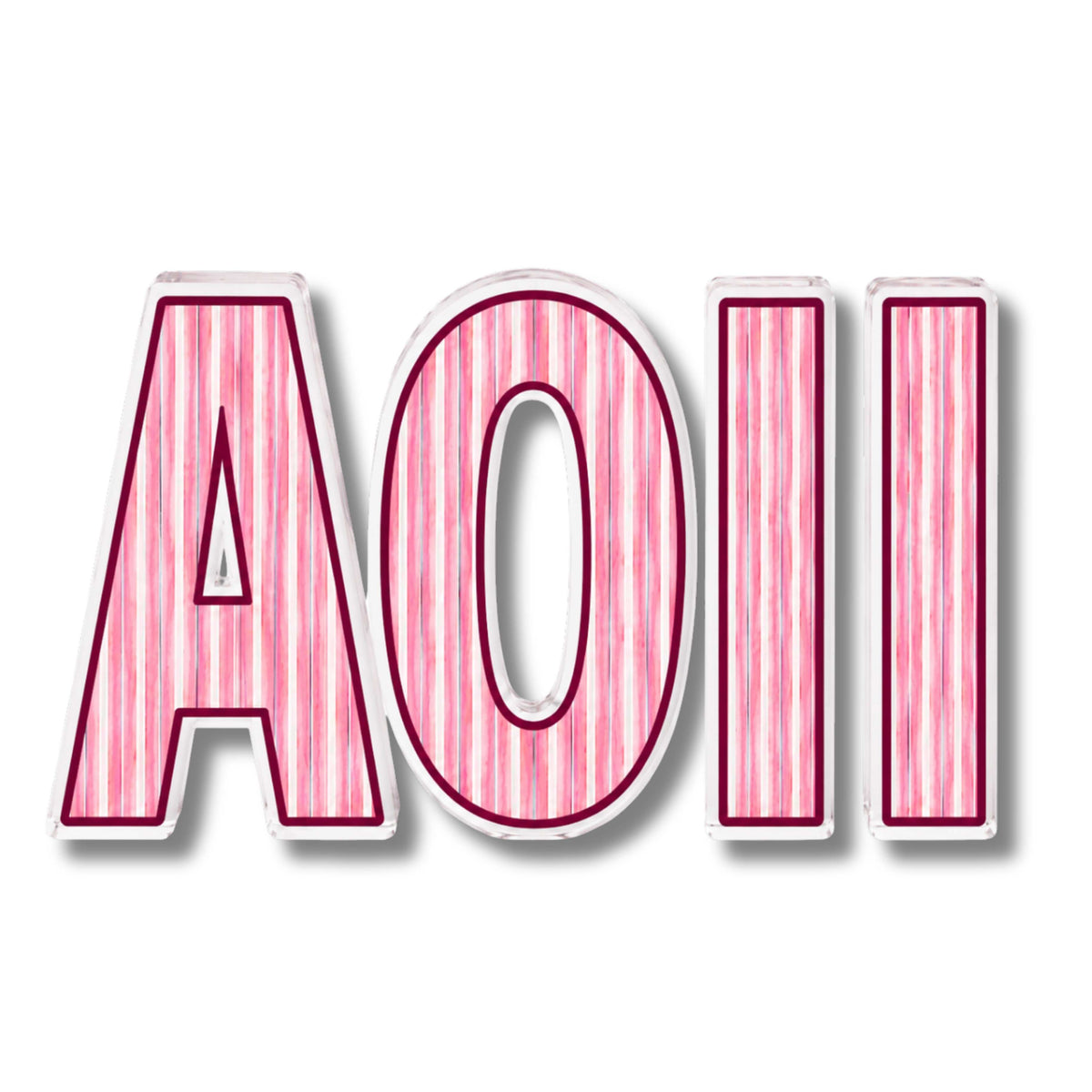 Alpha Omicron Pi Signature Stripe Acrylic Shelfie