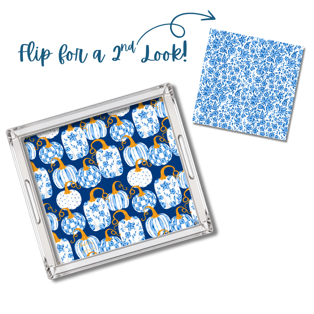 Blue Harvest Pumpkins Tray