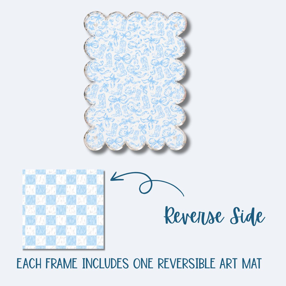 Blue Boots and Bows Picture Frame