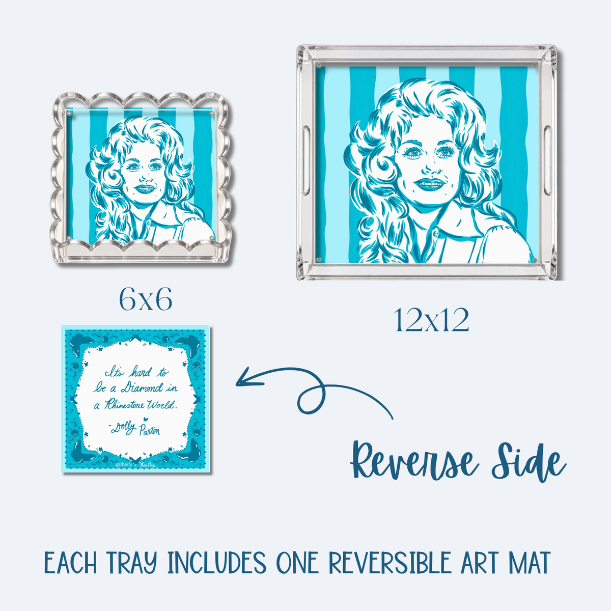 Dear Dolly, Turquoise 6x6 Trinket Tray