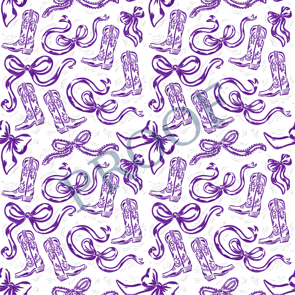 Purple and White Boots and Bows Tray