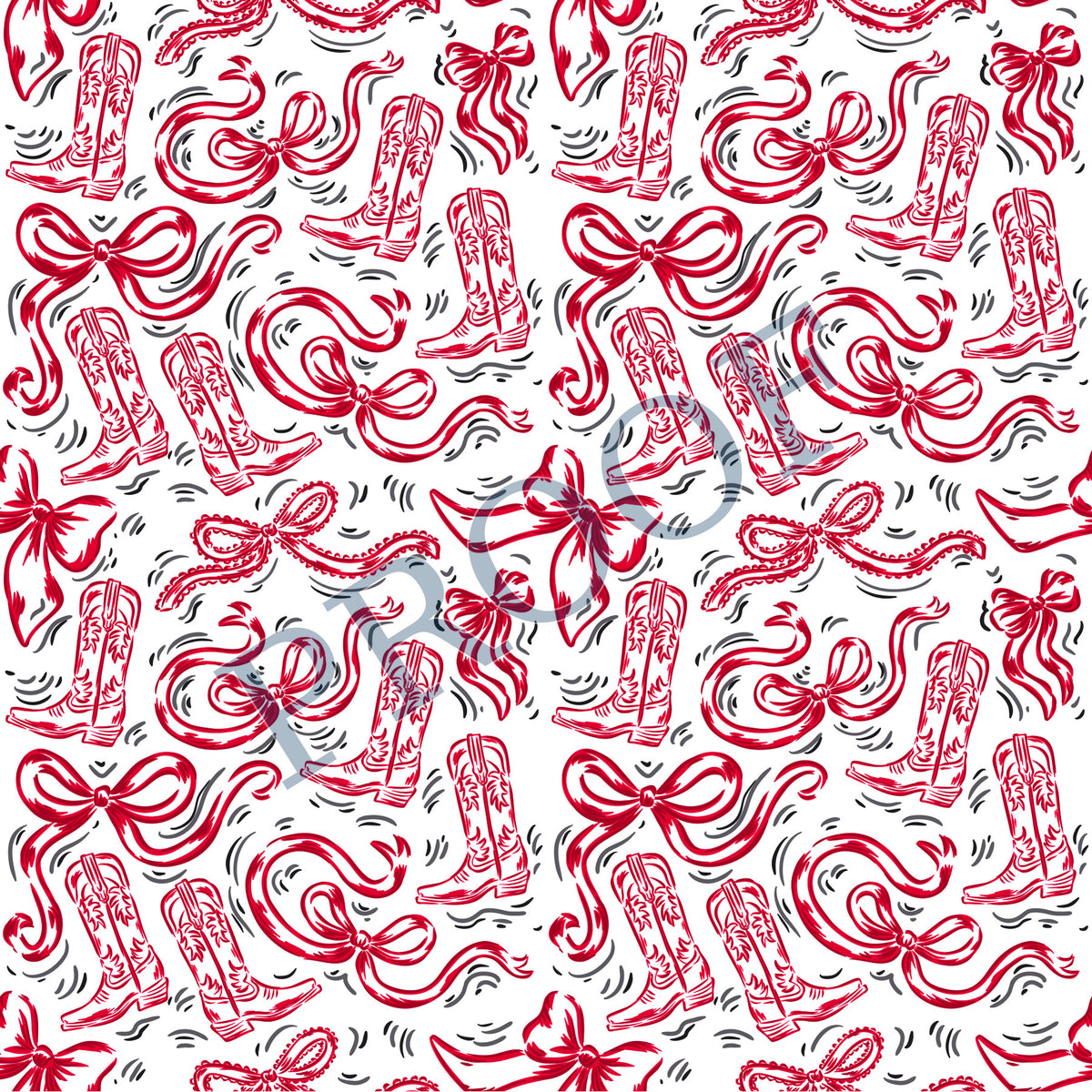 Red and Black Boots and Bows Tray