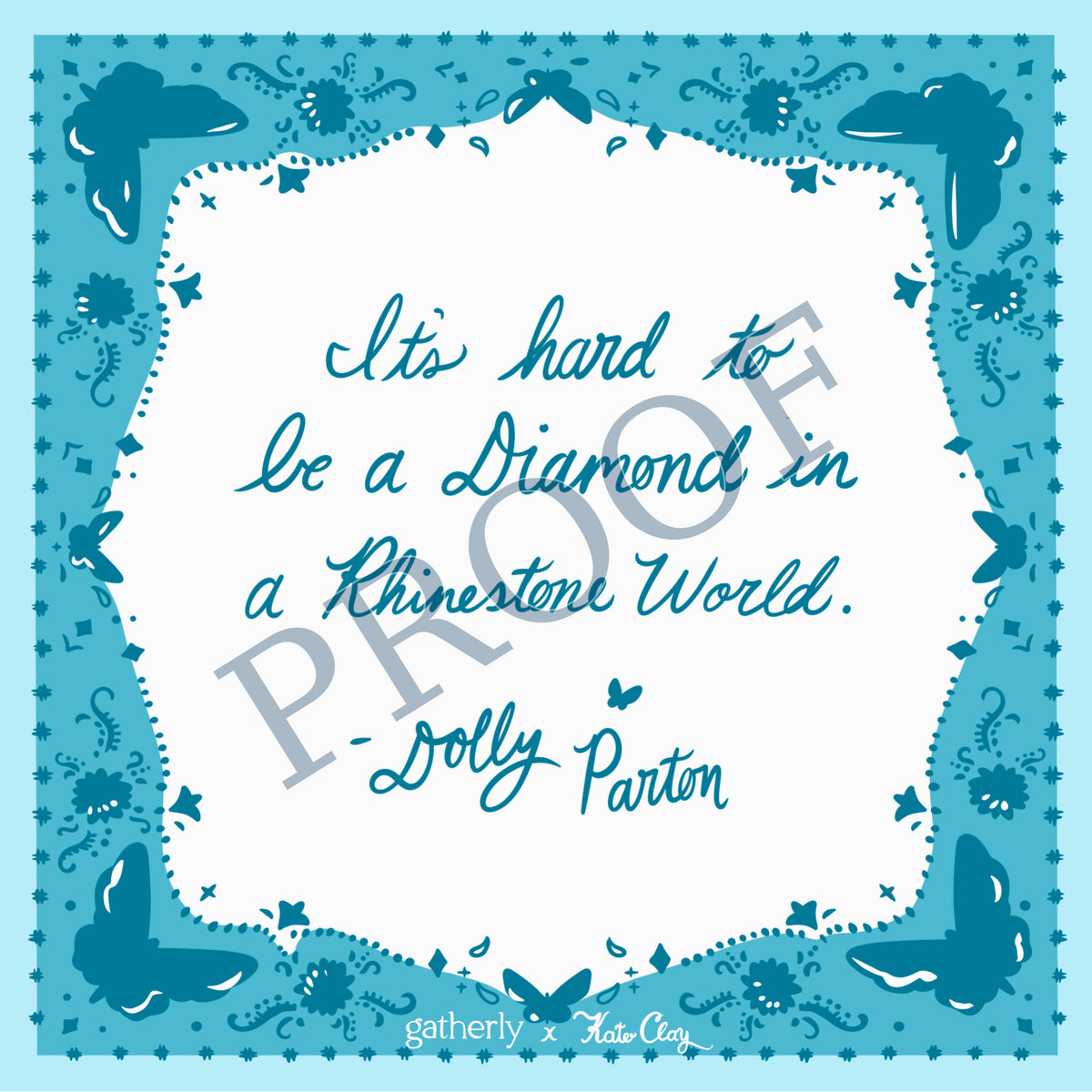 Dear Dolly, Turquoise 6x6 Trinket Tray