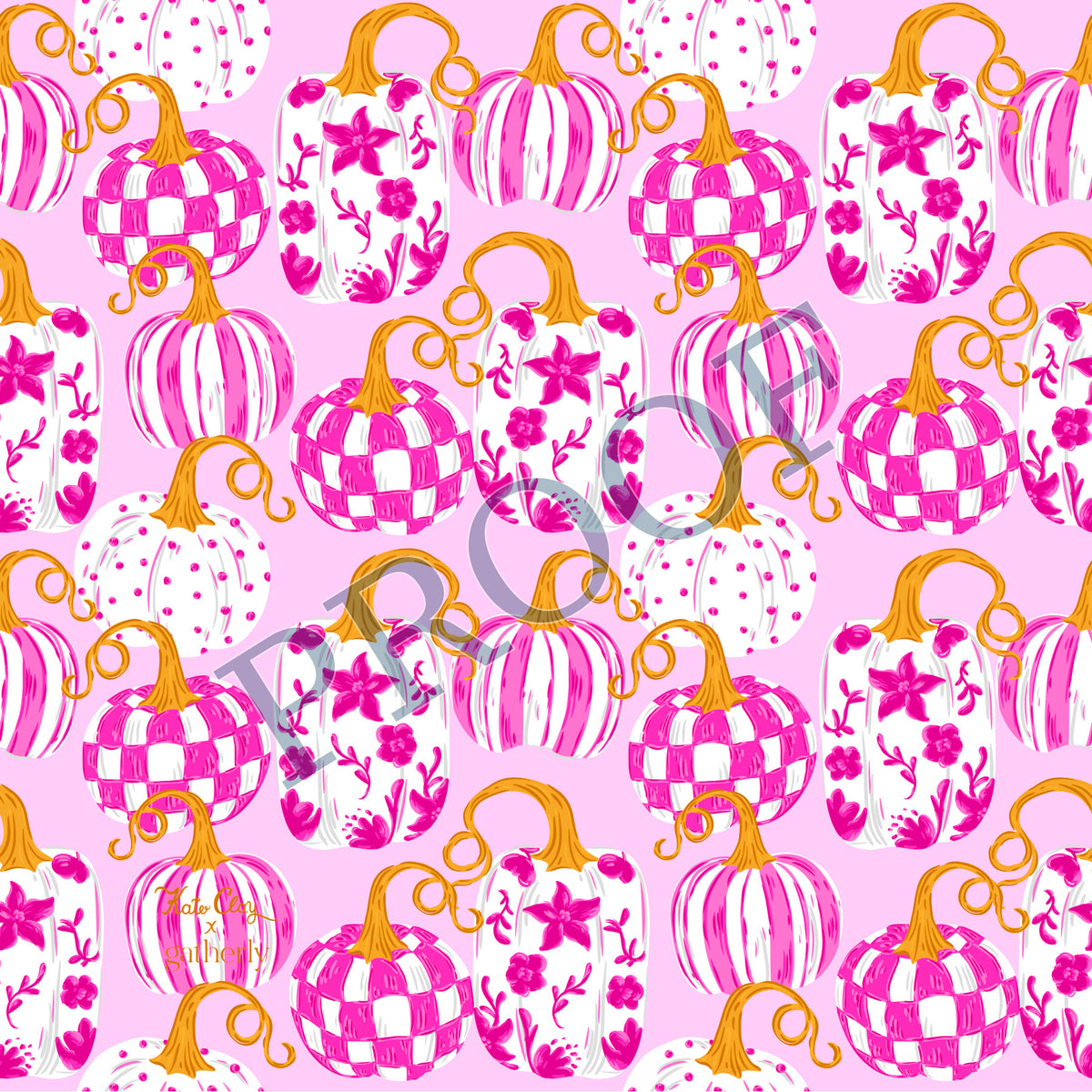 Pink Harvest Pumpkins 6x6 Trinket Tray