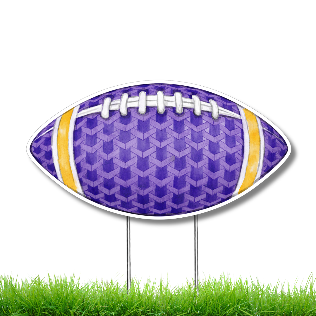 Purple & Gold Football Garden Stake