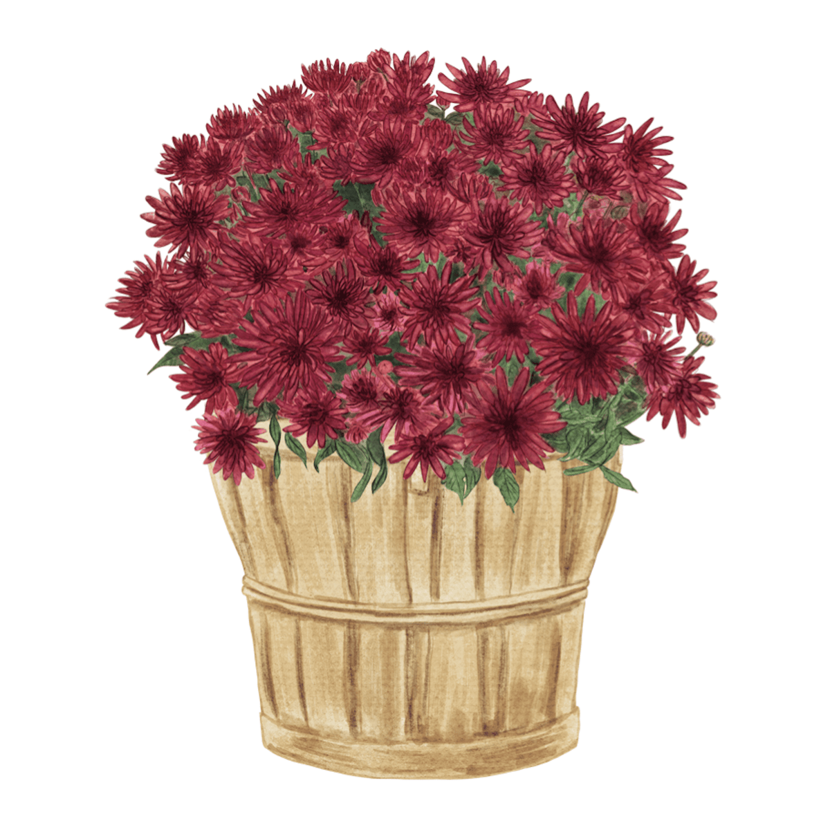 Harvest Blooms in Maroon Door Hanger