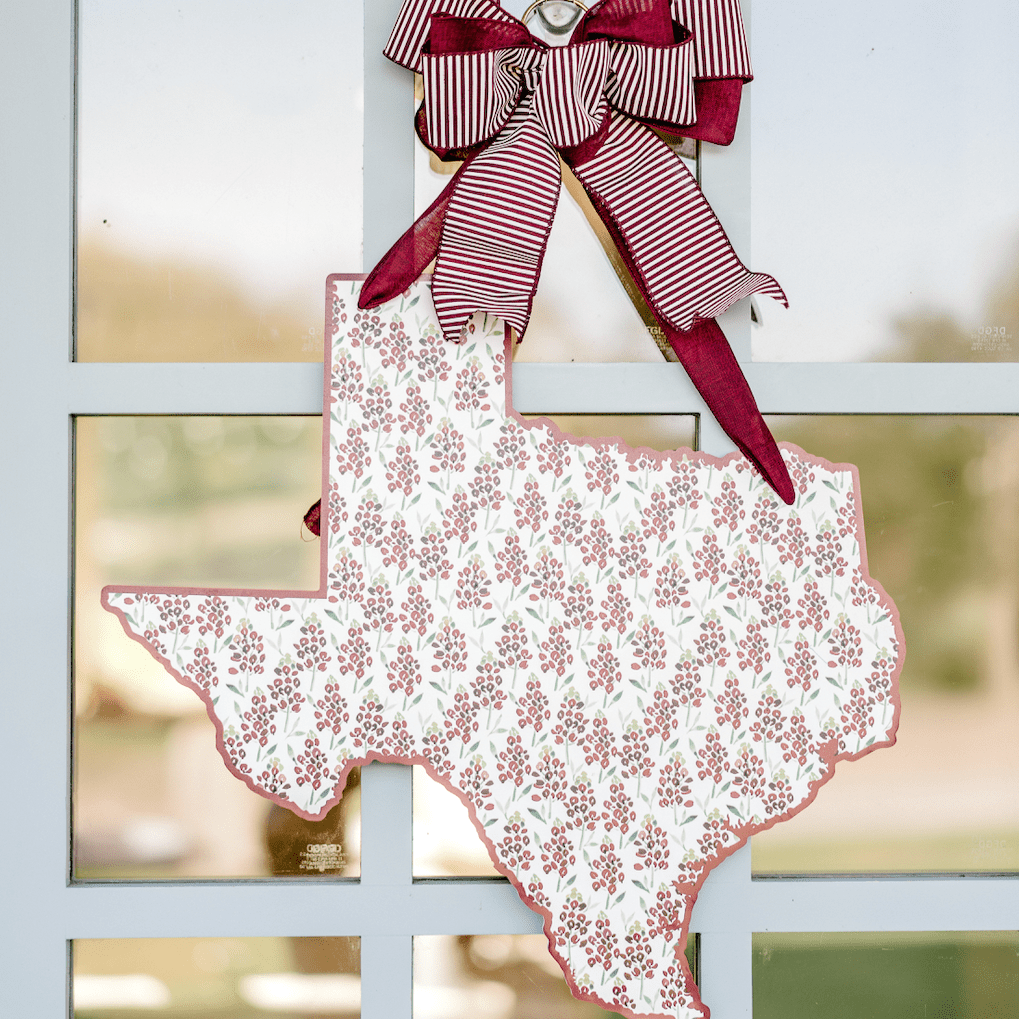 Texas Bluebonnets (Maroon) Door Hanger