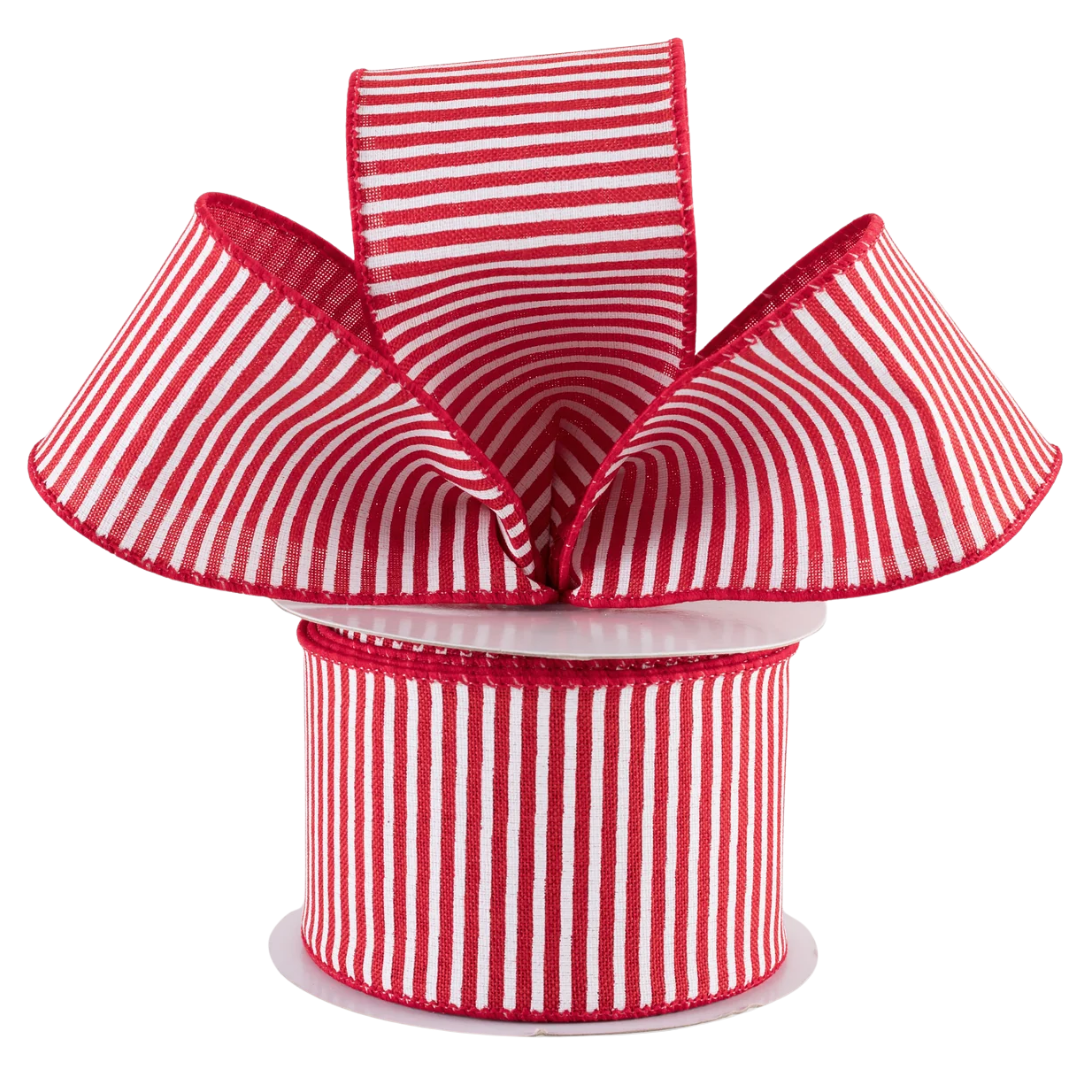 Red & White Pinstripe Ribbon