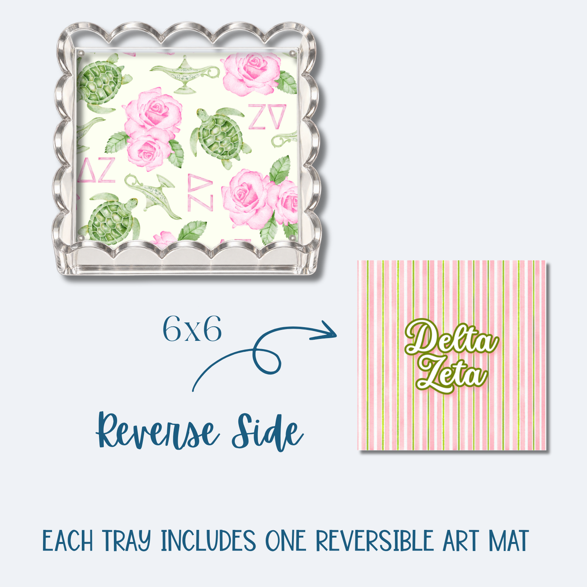 Delta Zeta 6x6 Trinket Tray