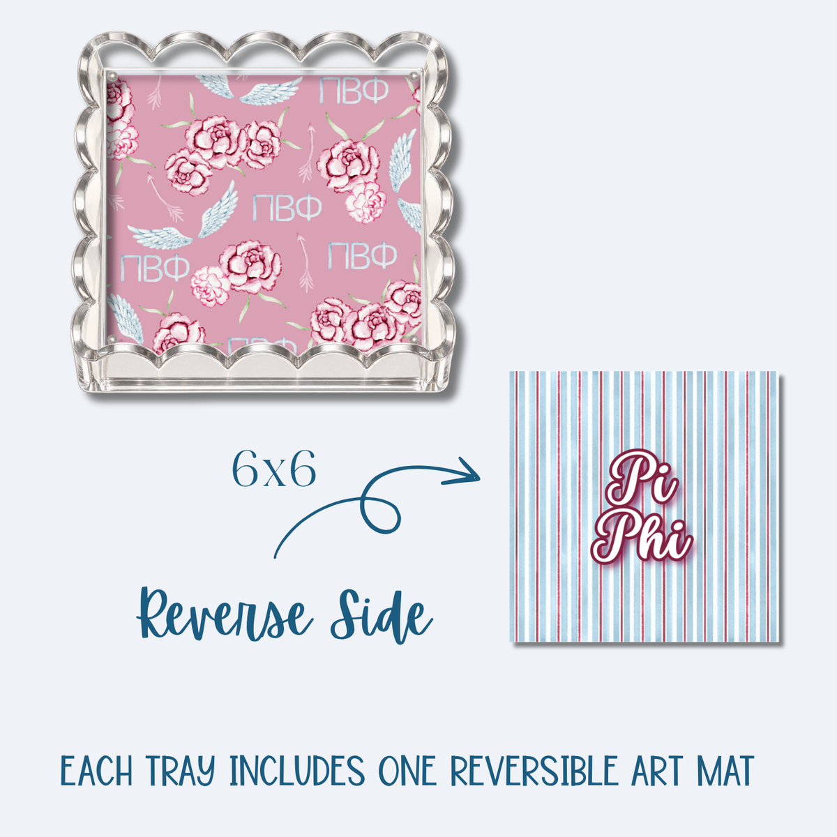 Pi Beta Phi 6x6 Trinket Tray