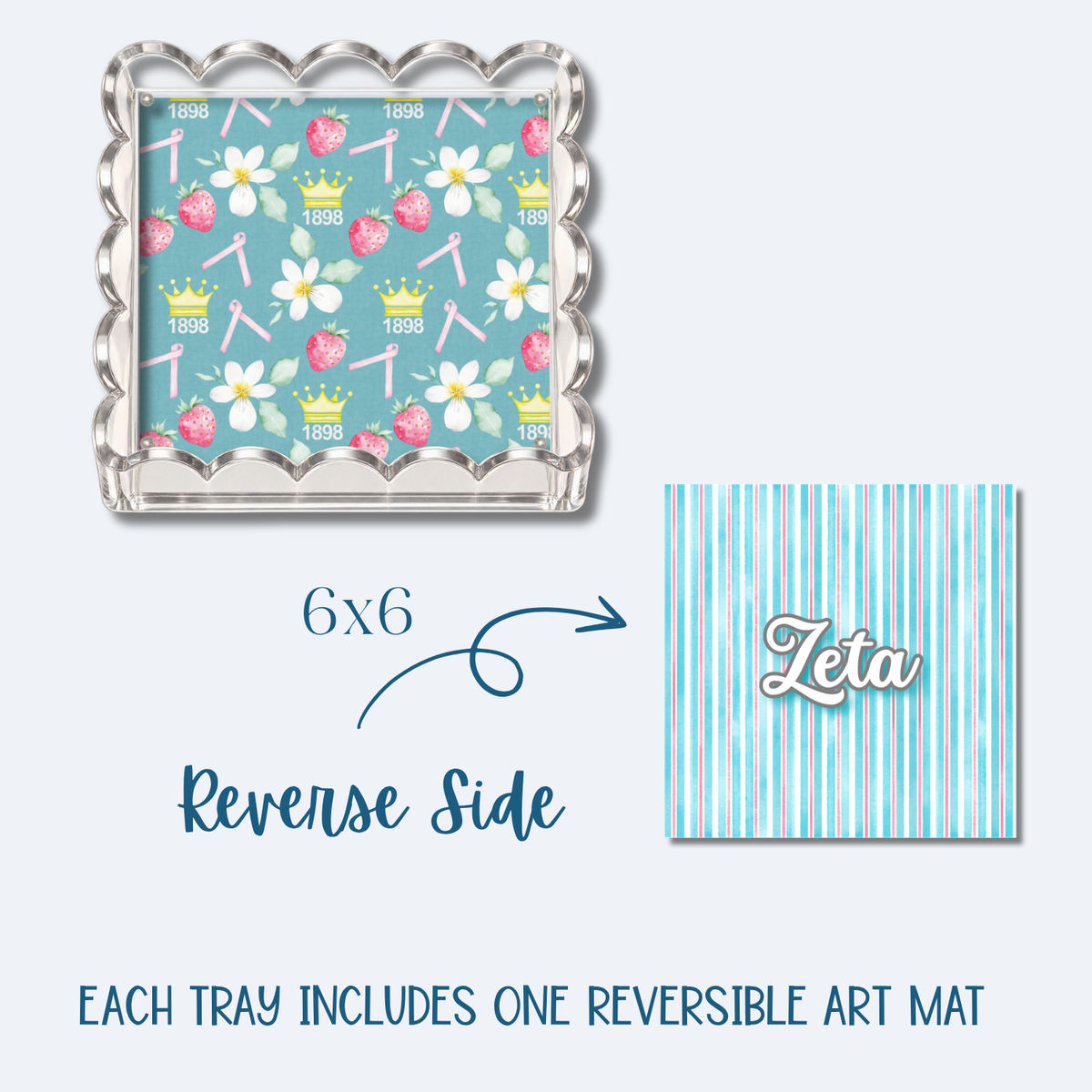 Zeta Tau Alpha 6x6 Trinket Tray