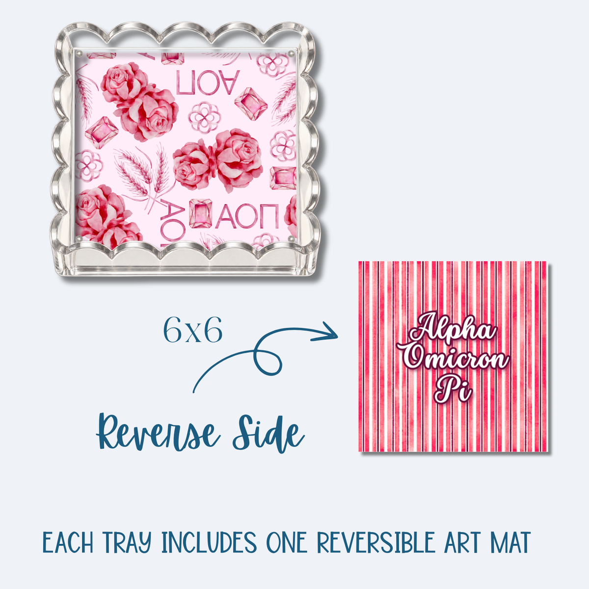 Alpha Omicron Pi 6x6 Trinket Tray