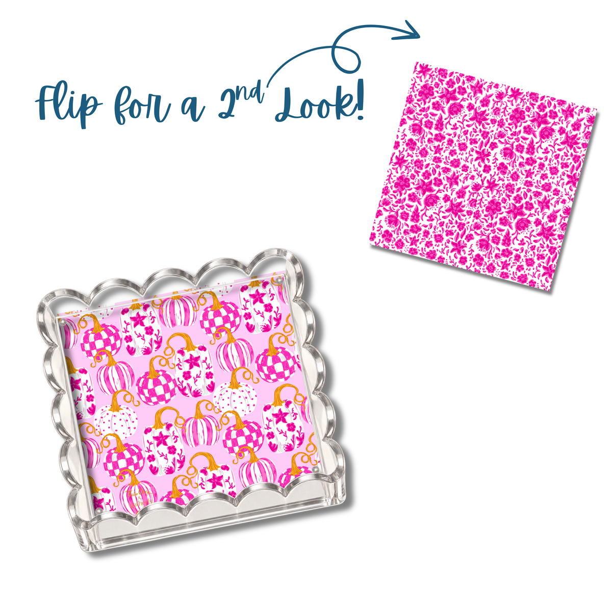 Pink Harvest Pumpkins Magnetic Art Mat