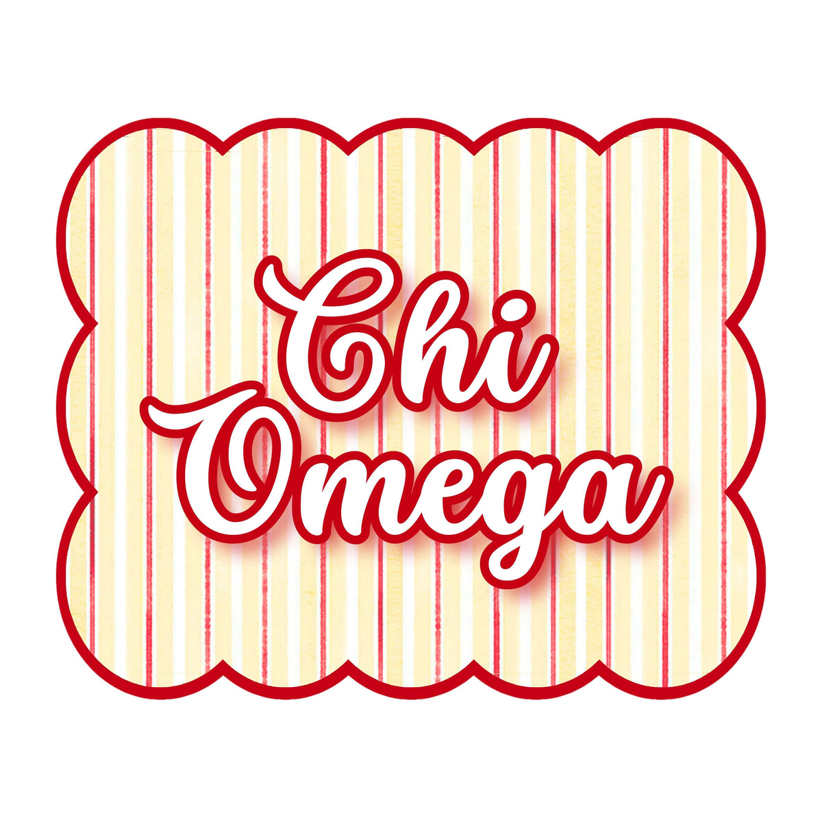 Chi Omega Signature Stripe Door Hanger