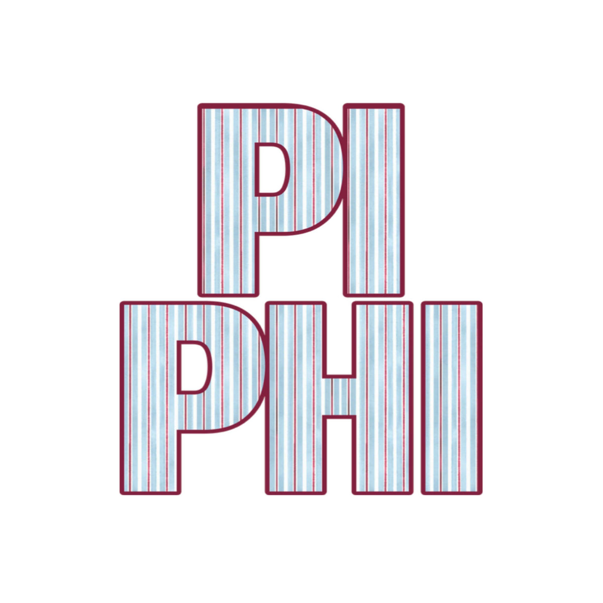 Pi Beta Phi Signature Stripe Acrylic Shelfie