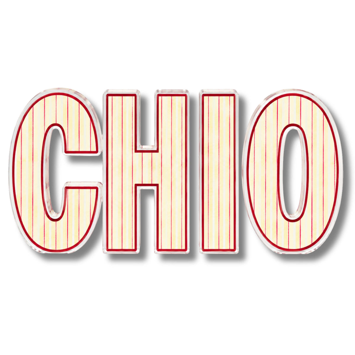 Chi Omega Signature Stripe Acrylic Shelfie