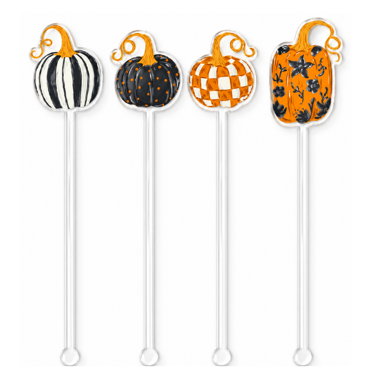 Midnight Harvest Pumpkin Swizzle Sticks
