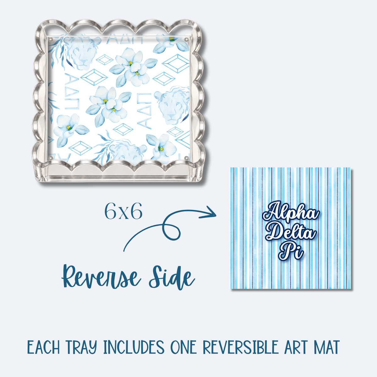 Alpha Delta Pi 6x6 Trinket Tray