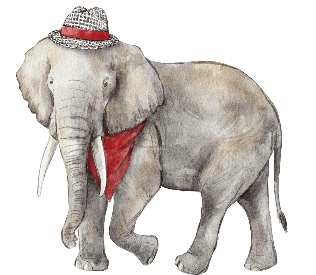 Crimson & White Elephant Swizzle Sticks