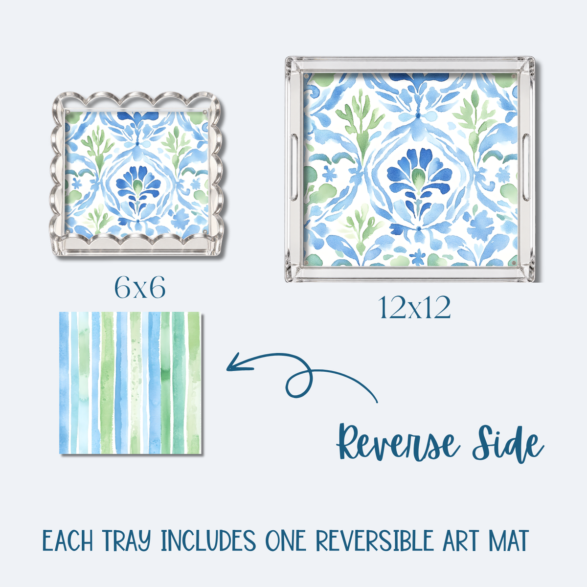 Blue Garden Party 6x6 Trinket Tray
