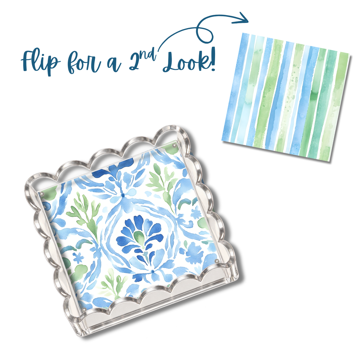 Blue Garden Party 6x6 Trinket Tray