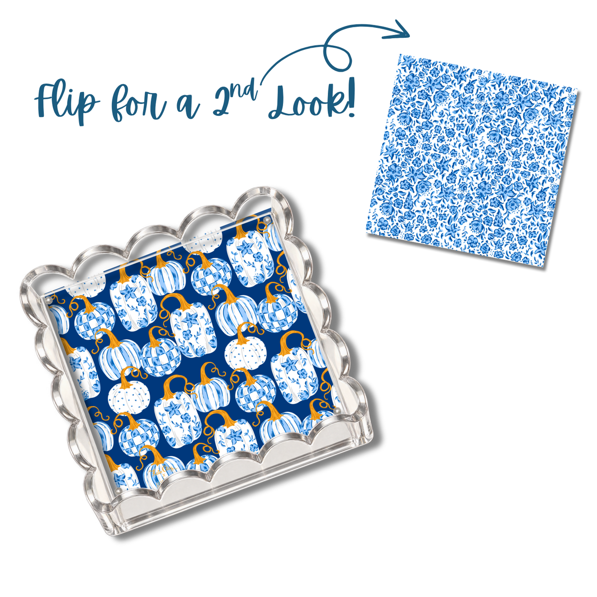 Blue Harvest Pumpkins Tray
