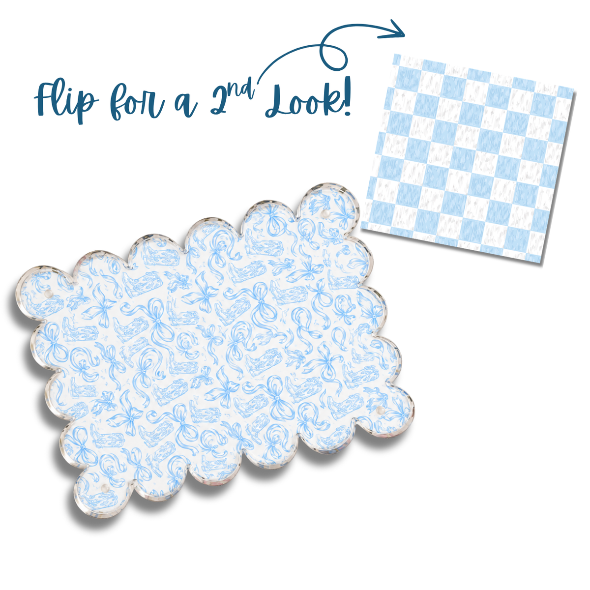 Blue Boots and Bows Picture Frame
