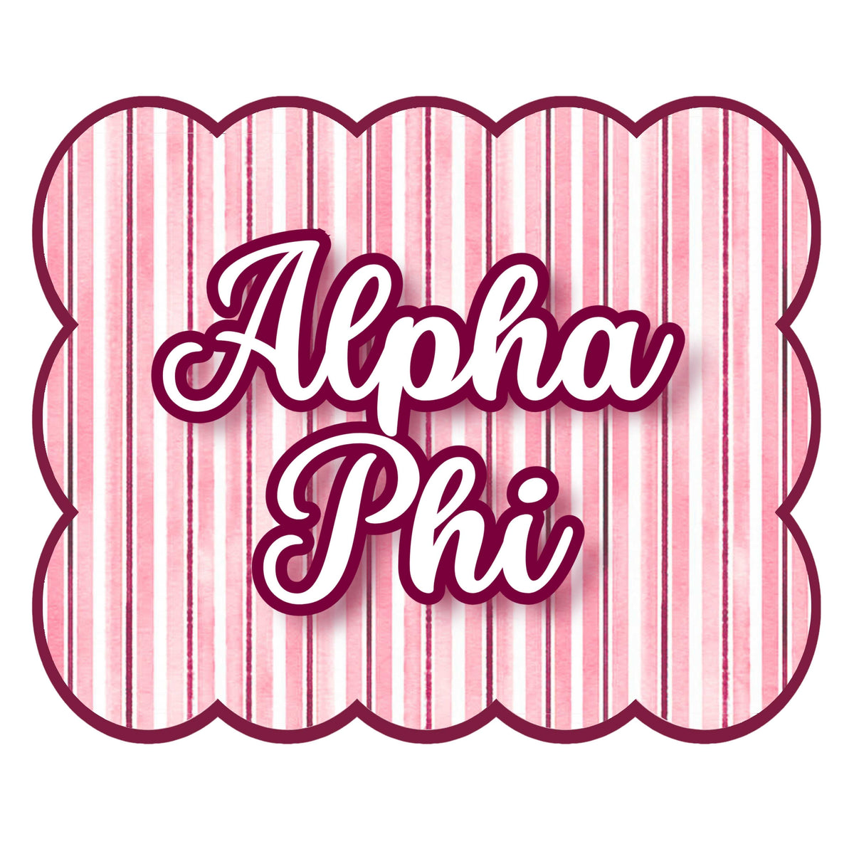 Alpha Phi Signature Stripe Door Hanger