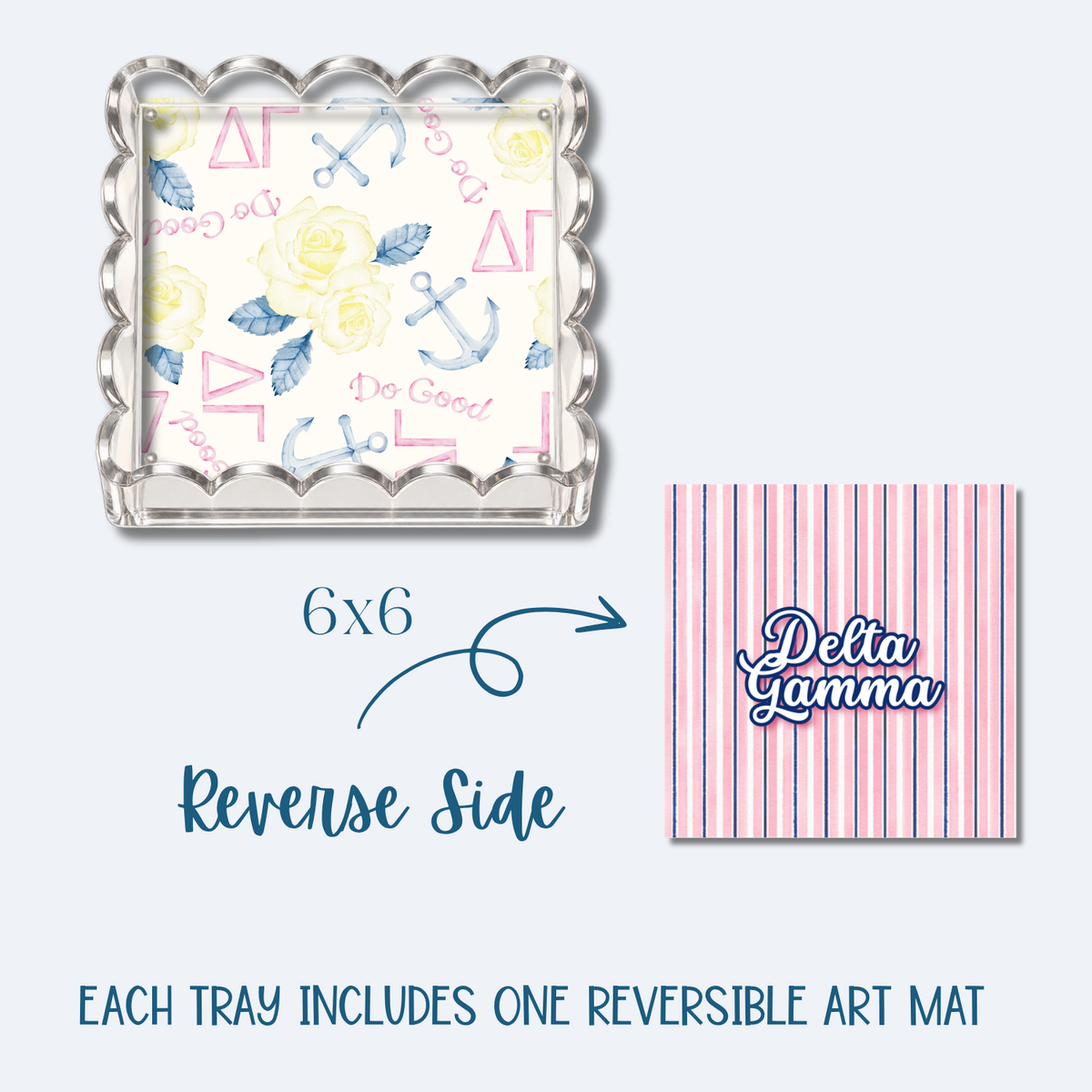 Delta Gamma 6x6 Trinket Tray