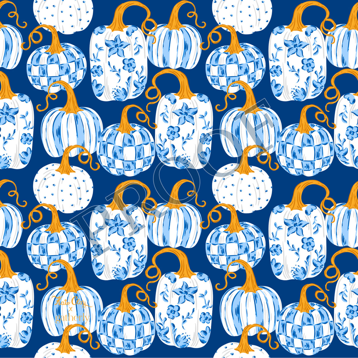 Blue Harvest Pumpkins Tray