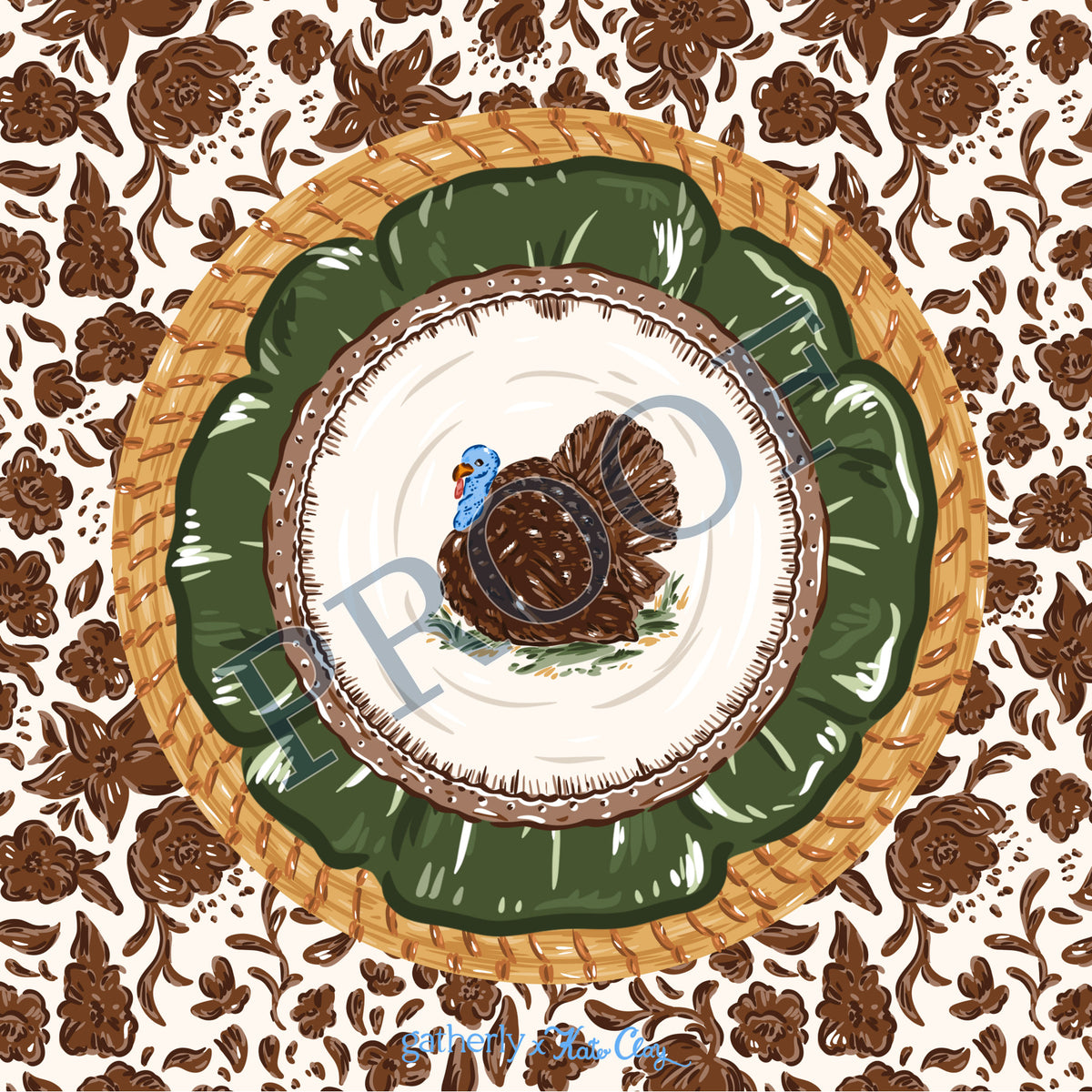 Harvest Heirloom 12x12 Serving Tray