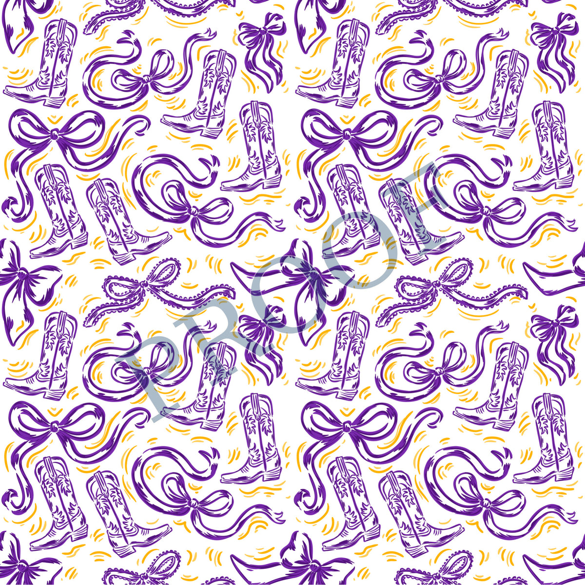Purple and Gold Boots and Bows Tray