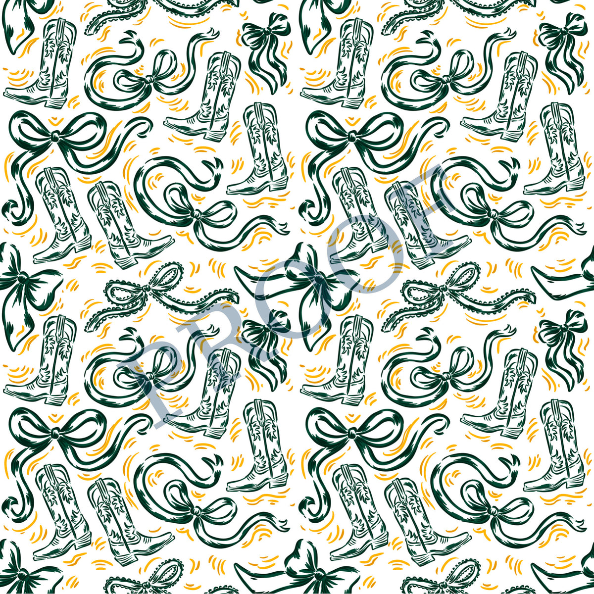 Green and Yellow Boots and Bows 6x6 Trinket Tray