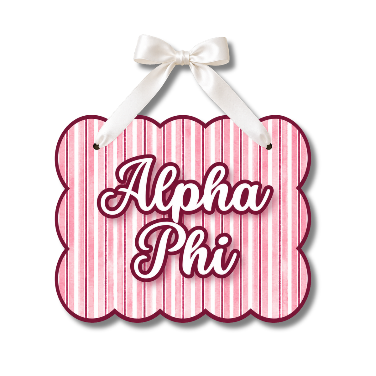 Alpha Phi Signature Stripe Door Hanger