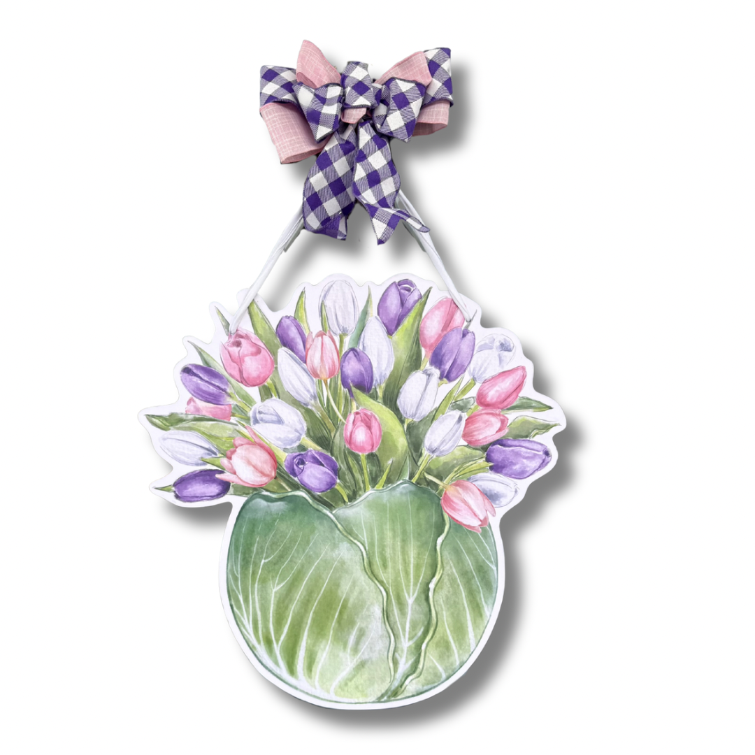 Cabbage and Bloom Door Hanger