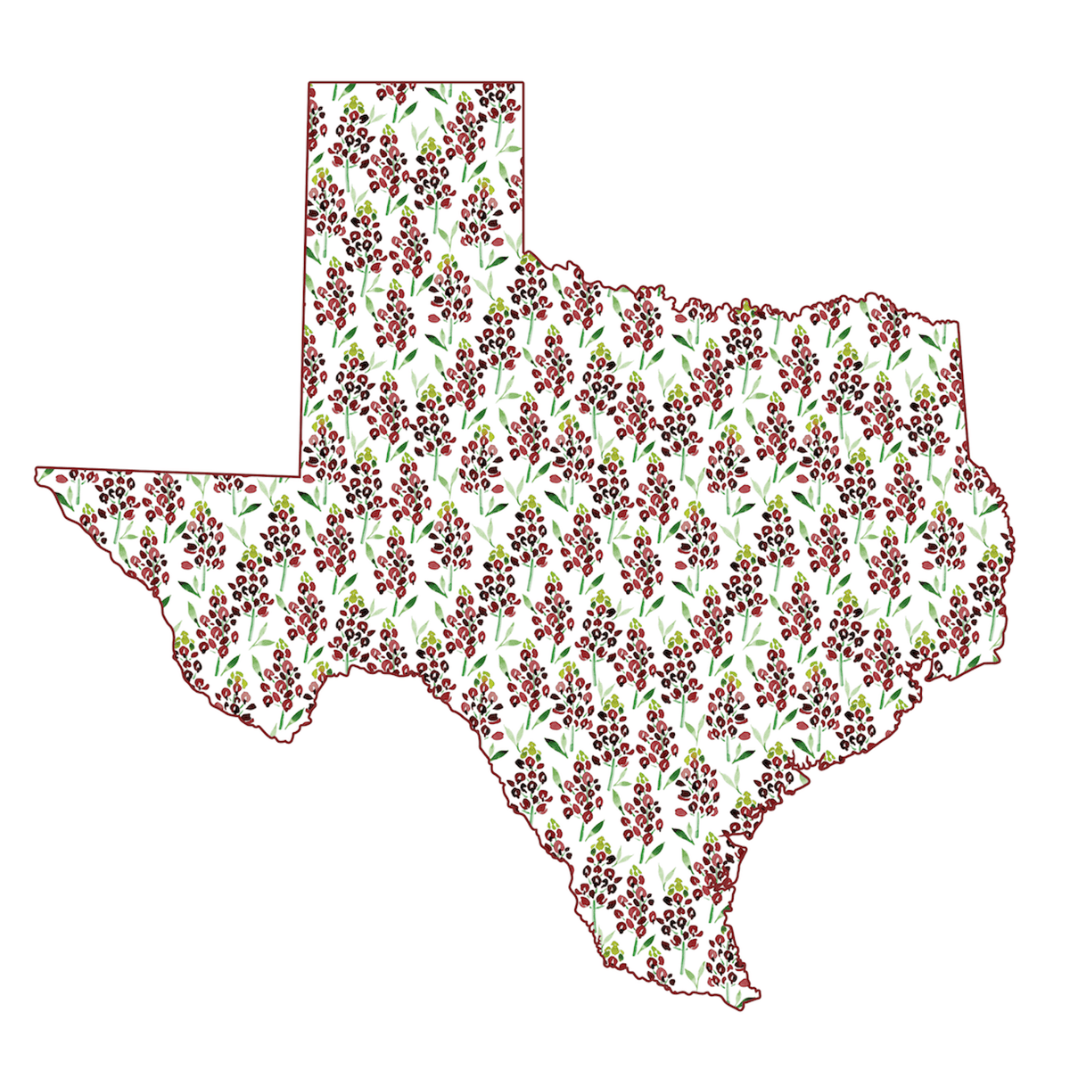 Texas Bluebonnets (Maroon) Door Hanger