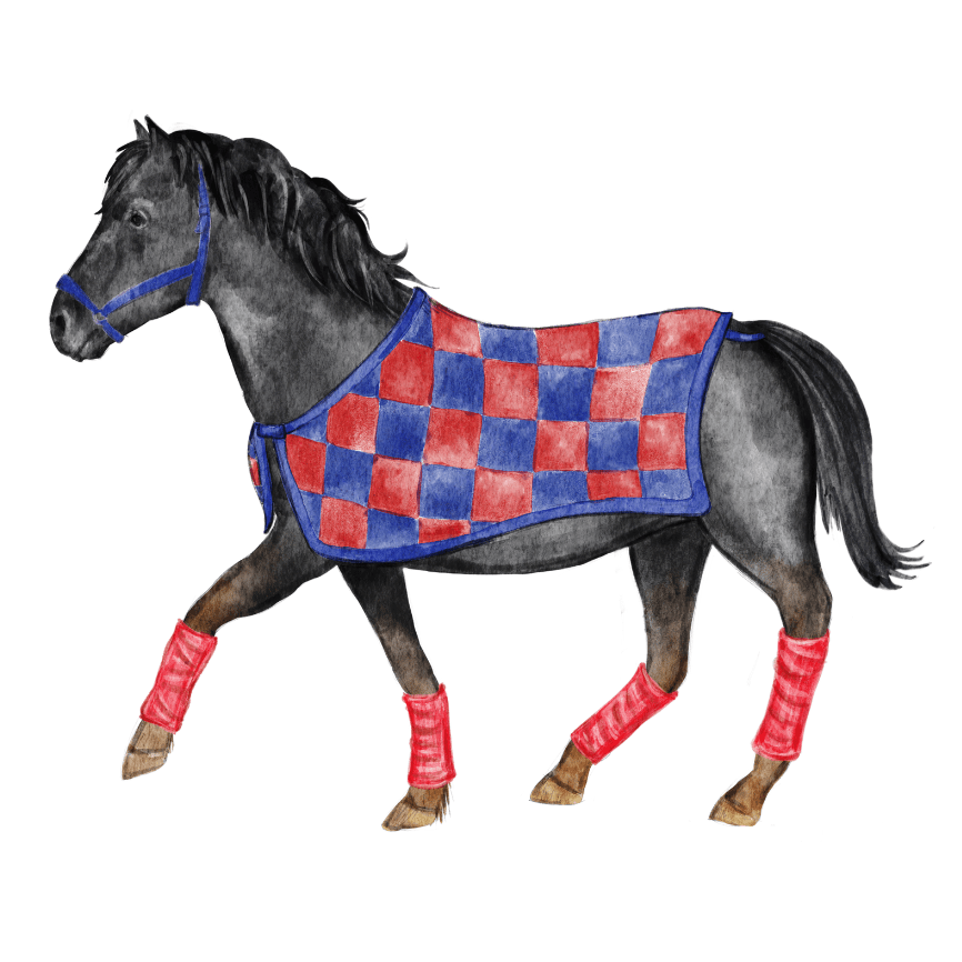 Red & Blue Mustang Garden Stake