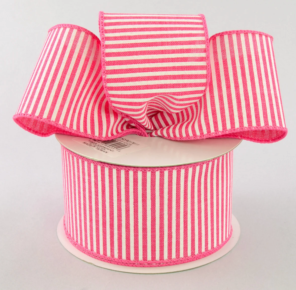 Hot Pink & White Pinstripe Ribbon