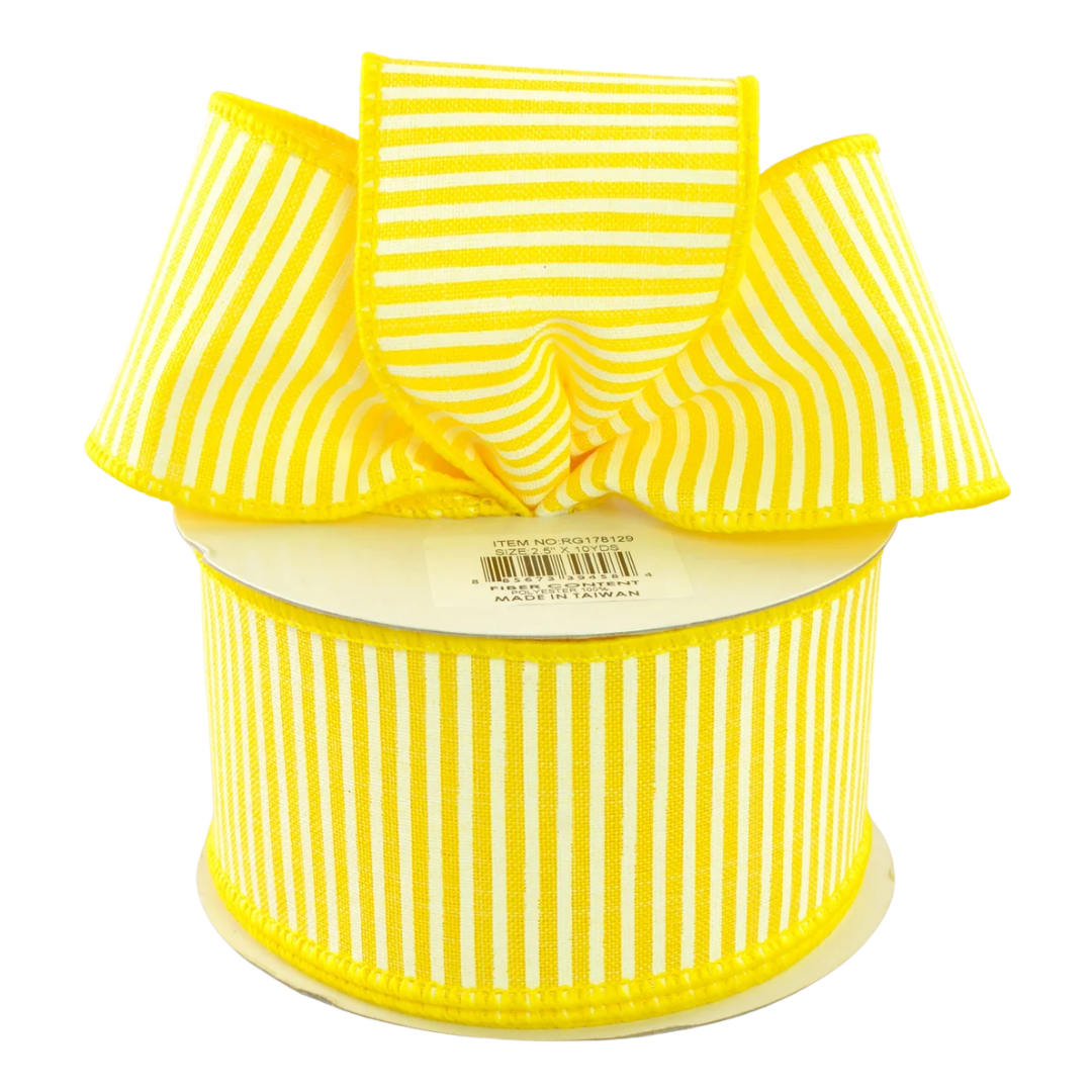 Yellow & White Pinstripe Ribbon