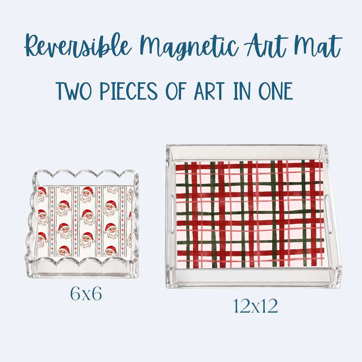 Santa's Holiday Plaid Tray