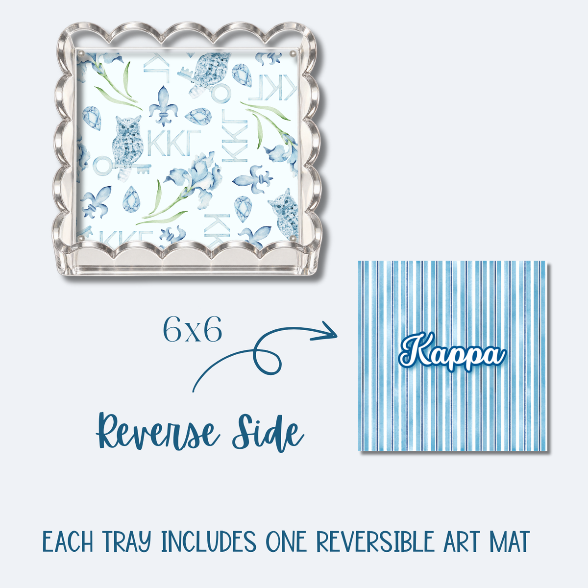 Kappa Kappa Gamma 6x6 Trinket Tray