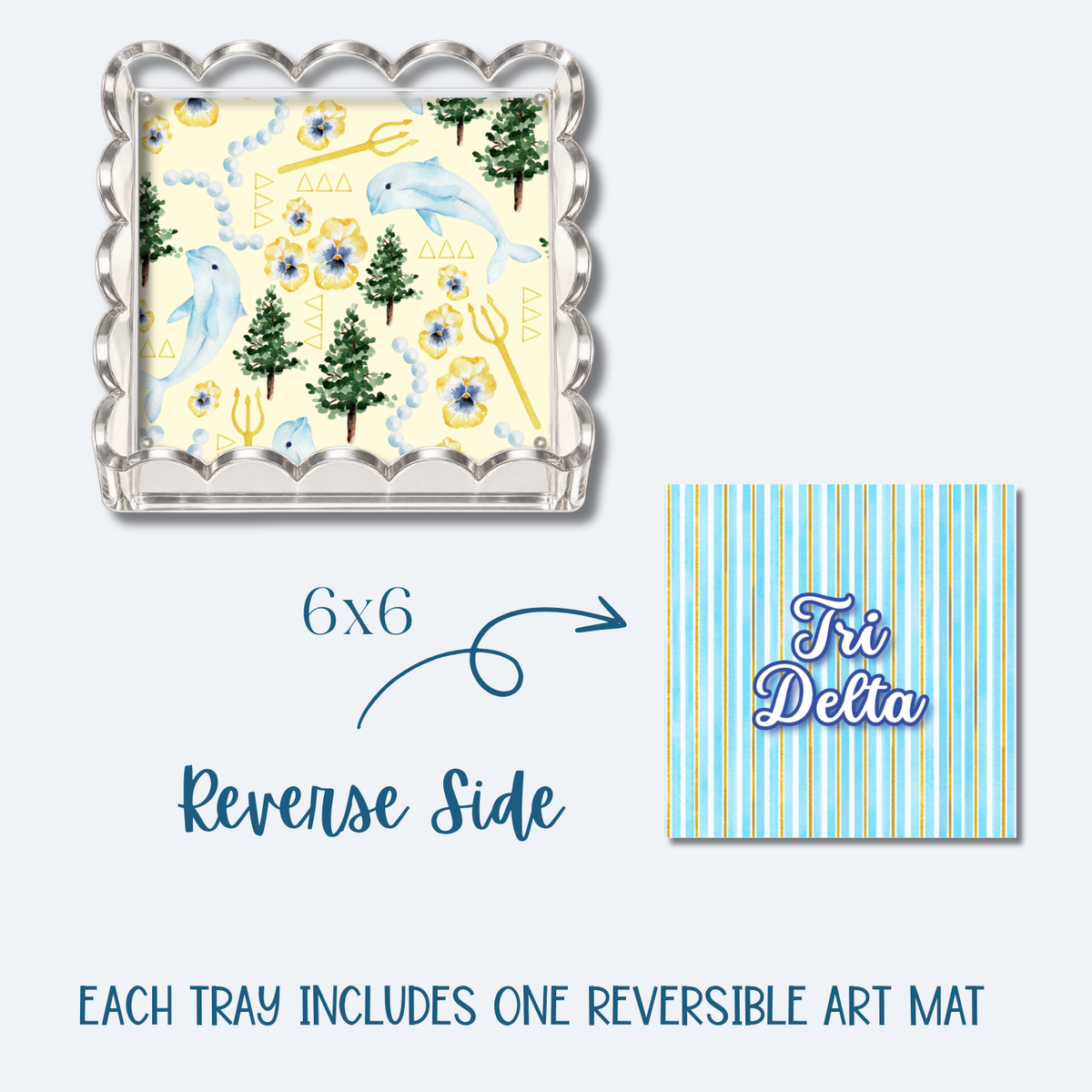 Tri Delta 6x6 Trinket Tray