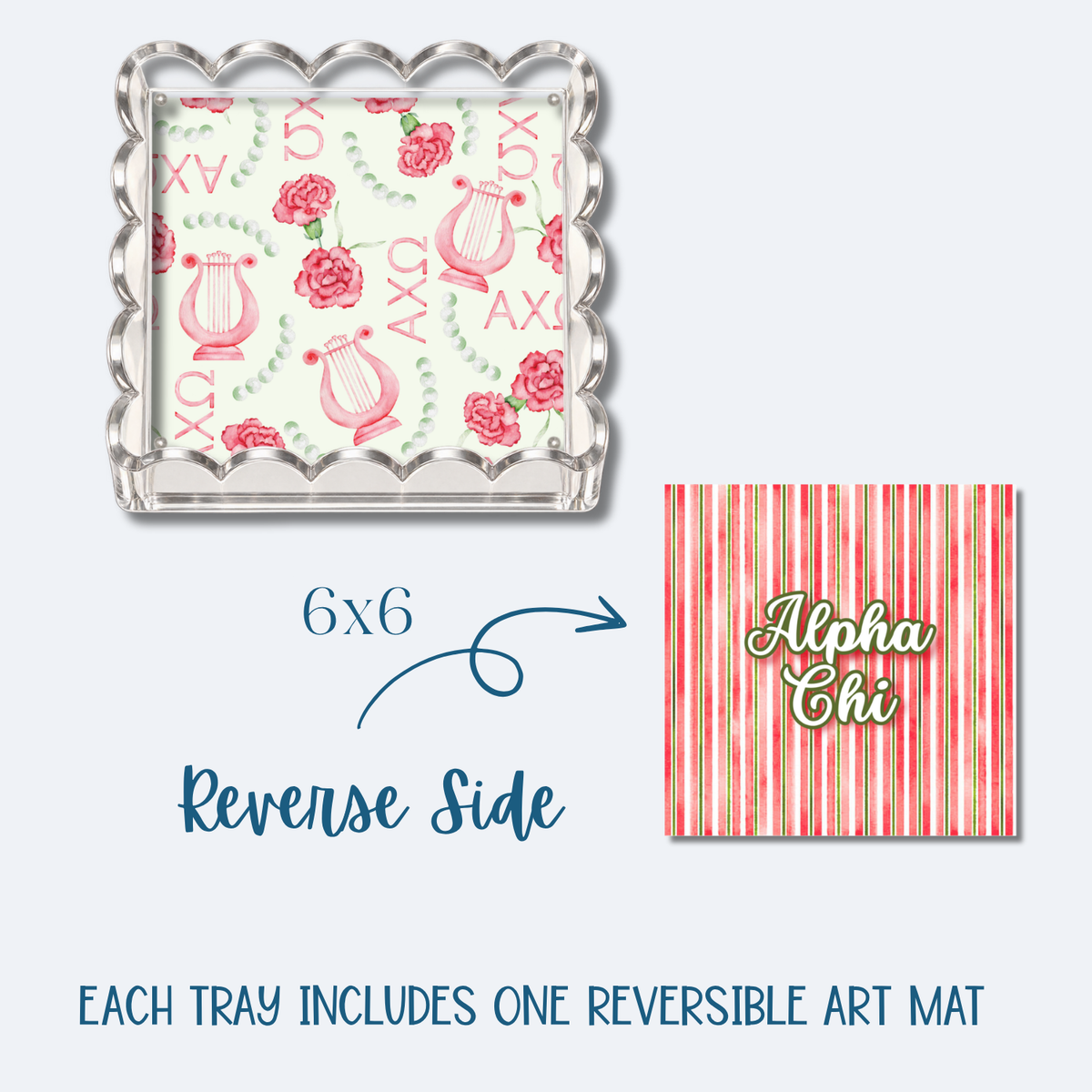 Alpha Chi Omega 6x6 Trinket Tray