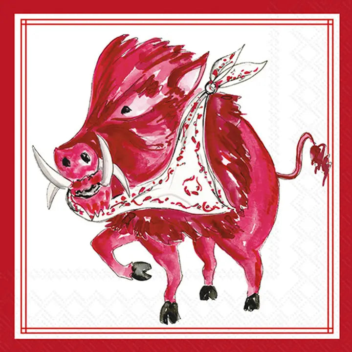 Crimson Hog Cocktail Napkins